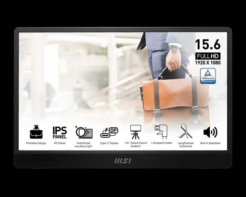 MSI Pro MP161 E2 16 Inch Portable Ultra-slim Monitor