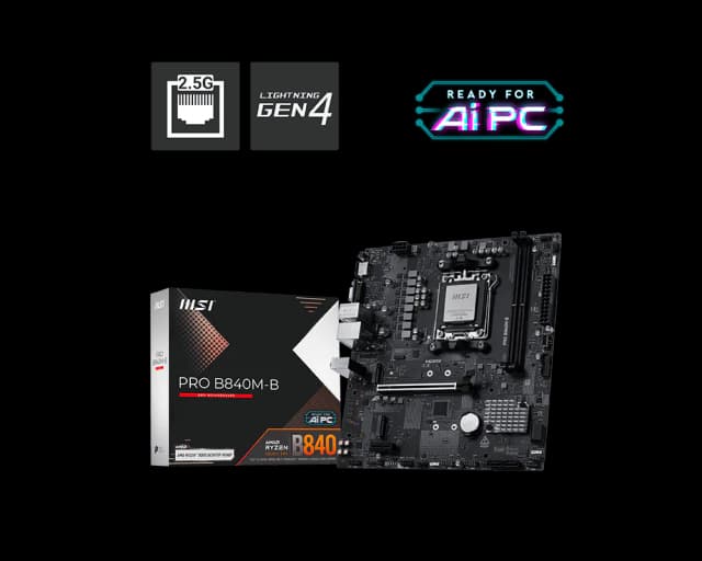Photo of MSI Pro B840M-B DDR5 M-ATX Motherboard